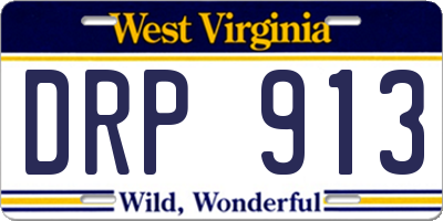 WV license plate DRP913