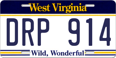 WV license plate DRP914