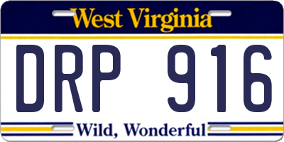WV license plate DRP916