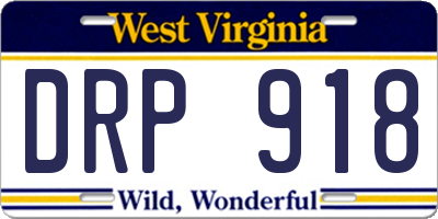 WV license plate DRP918