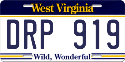 WV license plate DRP919