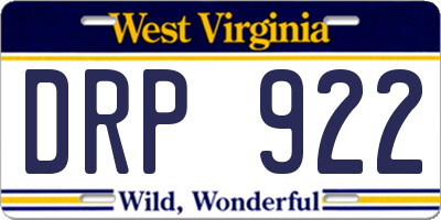 WV license plate DRP922