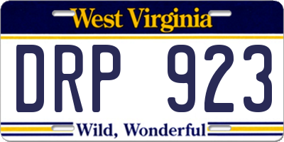 WV license plate DRP923