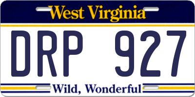 WV license plate DRP927