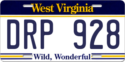 WV license plate DRP928