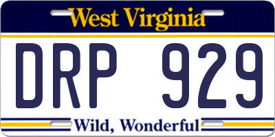WV license plate DRP929