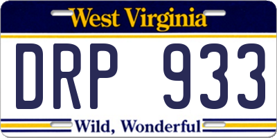 WV license plate DRP933