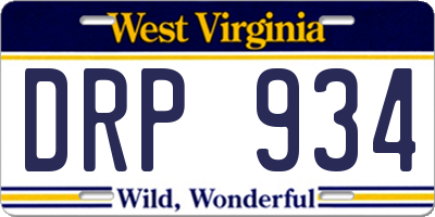 WV license plate DRP934