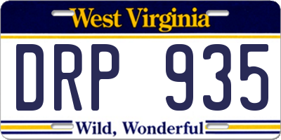 WV license plate DRP935