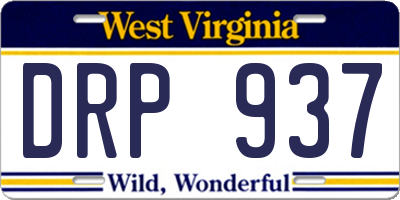 WV license plate DRP937