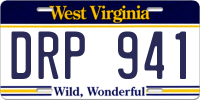 WV license plate DRP941