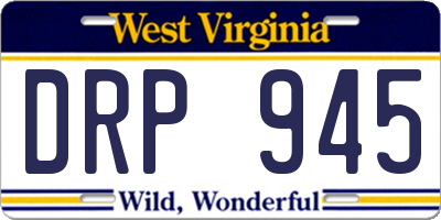 WV license plate DRP945