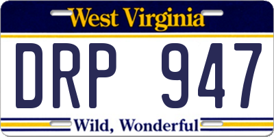 WV license plate DRP947