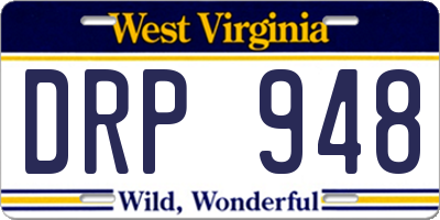 WV license plate DRP948