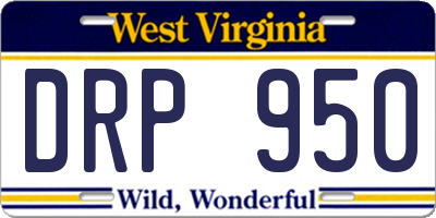 WV license plate DRP950