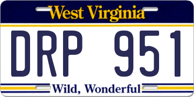 WV license plate DRP951