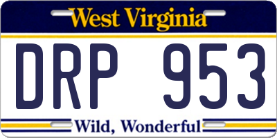 WV license plate DRP953