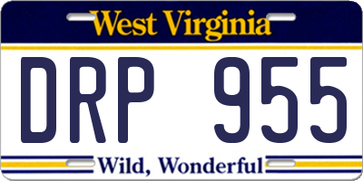 WV license plate DRP955