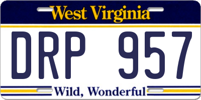 WV license plate DRP957