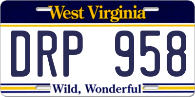 WV license plate DRP958