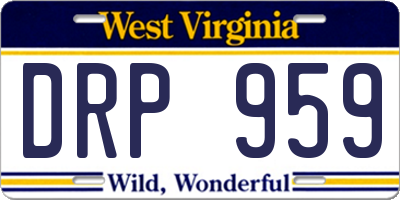 WV license plate DRP959