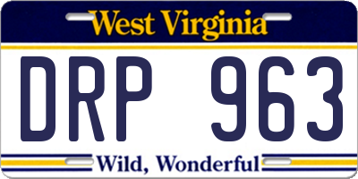 WV license plate DRP963