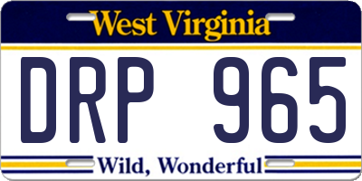 WV license plate DRP965