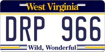WV license plate DRP966