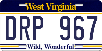 WV license plate DRP967