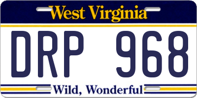 WV license plate DRP968