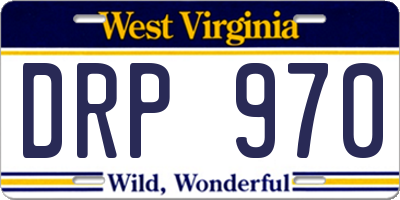 WV license plate DRP970