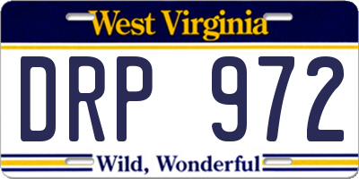 WV license plate DRP972