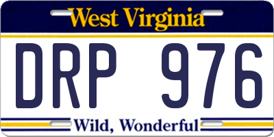 WV license plate DRP976