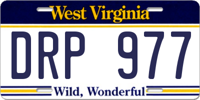 WV license plate DRP977