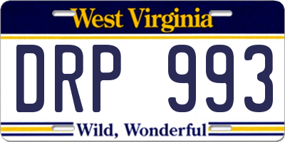 WV license plate DRP993