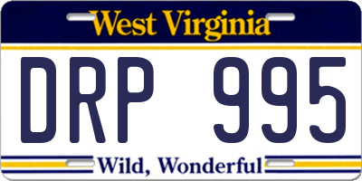 WV license plate DRP995