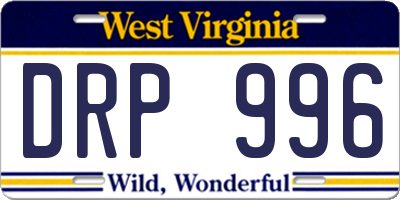 WV license plate DRP996
