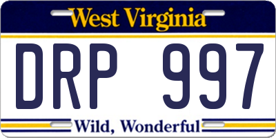 WV license plate DRP997