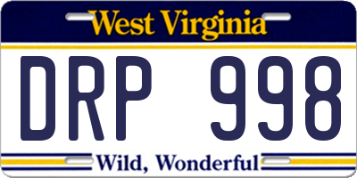 WV license plate DRP998
