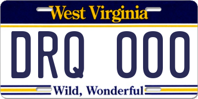 WV license plate DRQ000