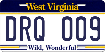 WV license plate DRQ009