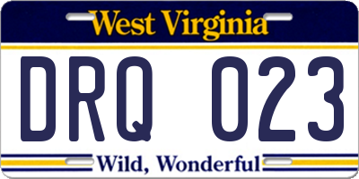 WV license plate DRQ023