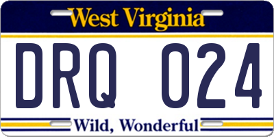 WV license plate DRQ024
