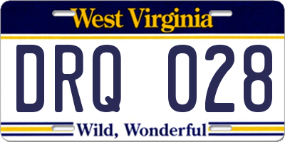 WV license plate DRQ028