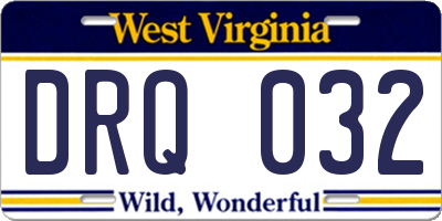 WV license plate DRQ032