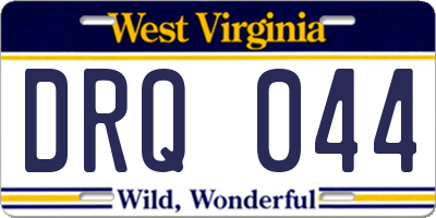 WV license plate DRQ044