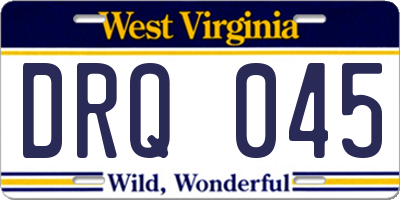 WV license plate DRQ045