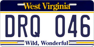 WV license plate DRQ046