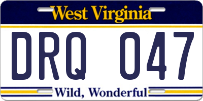 WV license plate DRQ047