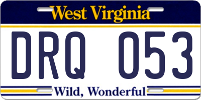 WV license plate DRQ053